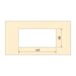 Emuca Passe-câbles de table Quadrum, rectangulaire, 159x80mm, à encastrer, Aluminium, Peint en blanc
