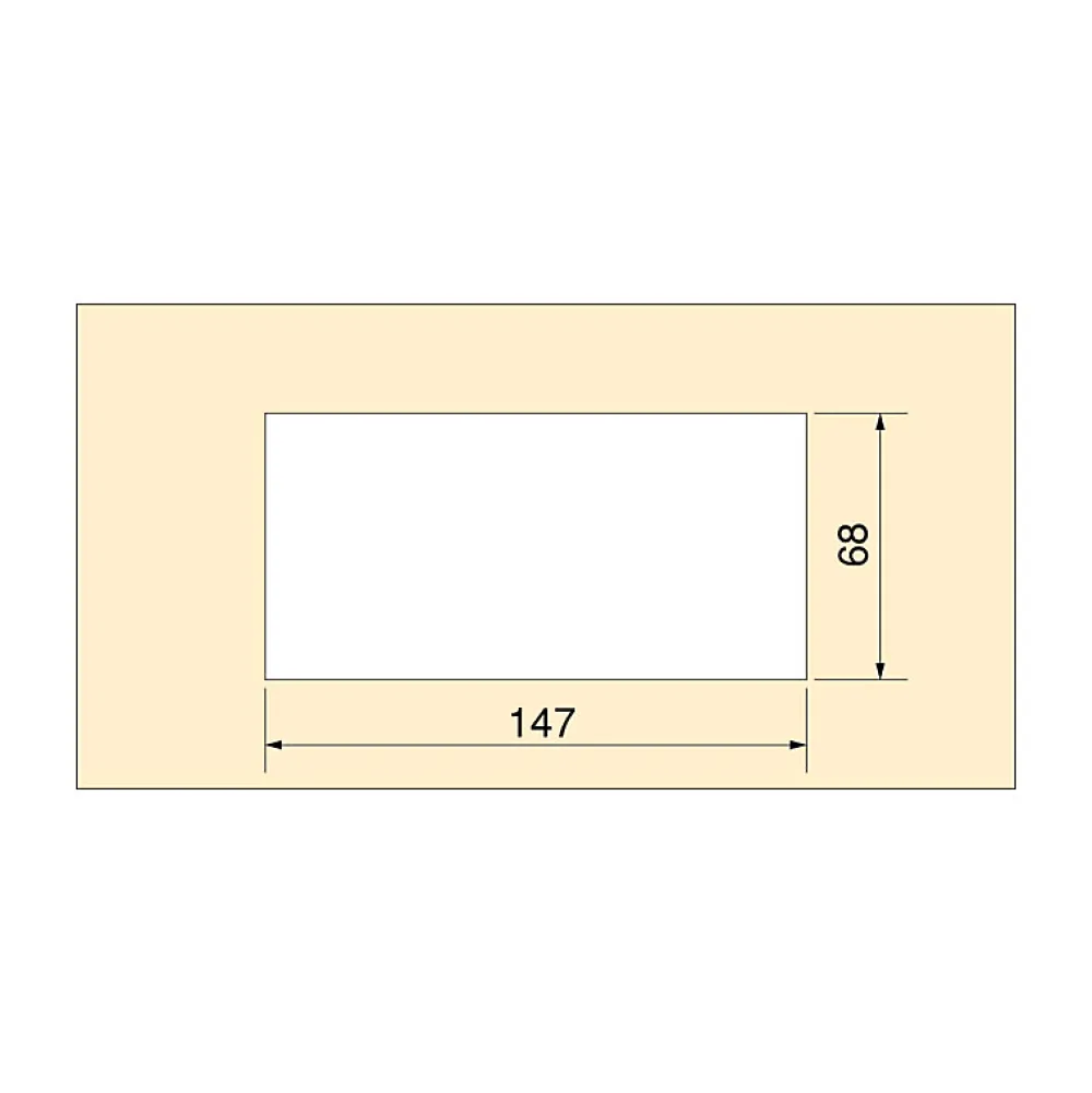 Emuca Passe-câbles de table Quadrum, rectangulaire, 159x80mm, à encastrer, Aluminium, Peint en blanc