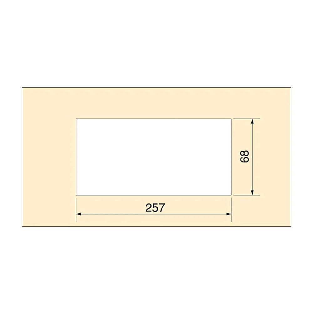 Emuca Passe-câbles de table Quadrum, rectangulaire, 269x80mm, à encastrer, Aluminium, Peint en blanc