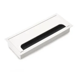 Emuca Passe-câbles de table Quadrum, rectangulaire, 269x80mm, à encastrer, Aluminium, Peint en blanc