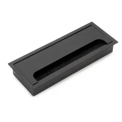 Emuca Range-Fil Et Cache-Fil|Range-Fil Et Cache-Fil-Passe-câbles de table Quadrum, rectangulaire, 269x80mm, à encastrer, Aluminium, Peint en noir