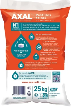 Axal Sel Pour Adoucisseur|Adoucisseur D'Eau-Pastilles de sel pour adoucisseur d'eau 25 kg