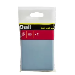 Diall Patin, Feutre Et Embout-Patin auto-adhésifs 100 x 80 mm x 2, blanc + gris/bleu