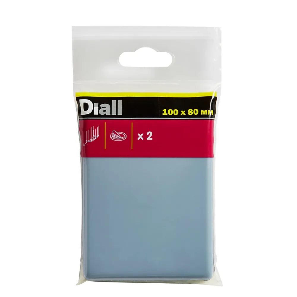 Diall Patin, Feutre Et Embout-Patin auto-adhésifs 100 x 80 mm x 2, blanc + gris/bleu