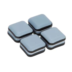 Diall Patin, Feutre Et Embout-Patin auto-adhésifs 24 x 24 mm x 8, blanc + gris/bleu