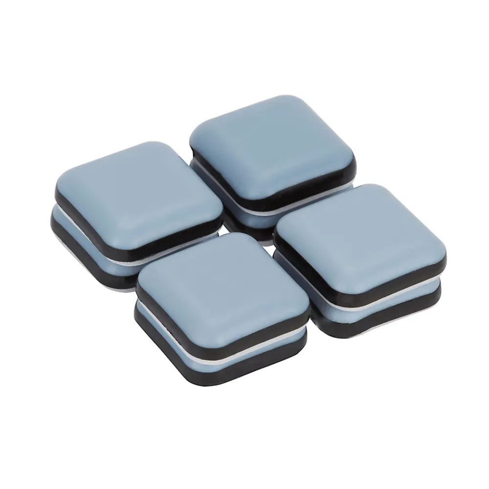 Diall Patin, Feutre Et Embout-Patin auto-adhésifs 24 x 24 mm x 8, blanc + gris/bleu