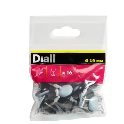 Diall Patin, Feutre Et Embout-Patin à clouer 19 mm x 16, noir + bleu/gris