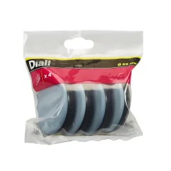 Diall Patin, Feutre Et Embout-Patin 65 mm x 4, noir + gris/bleu