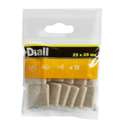 Diall Patin en feutre auto-adhésifs 25 x 25 mm x 12, beige
