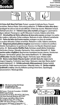 Scotch Patin en feutre laine adhésif rond beige ø34 mm