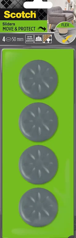Scotch Patin glisseur adhésif rond gris ø50 mm