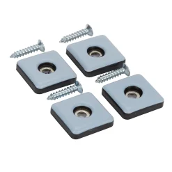 Diall Patin vissés 25*25 mm x 4, noir + gris/bleu