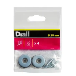 Diall Patin vissés 25 mm x 4, noir + gris/bleu