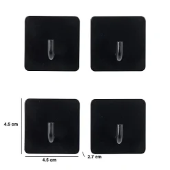 5Five 4 patères adhésives Stiky 4,5x2,7cm - Noir-
