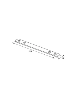 Thirard Patte d'assemblage, 120x15mm, bouts ronds, acier zingué -