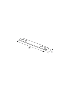 Thirard Patte d'assemblage, 80x15mm, bouts ronds, acier zingué -