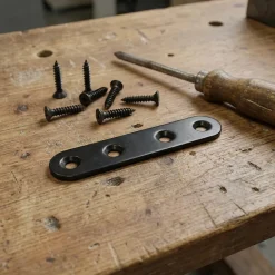 Diall 4 Pattes d'assemblage Acier Noir L.80 x H.15 x EP.2mm