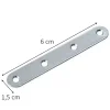 Diall 4 Pattes d'assemblage Acier Zingué L 60 x l.15 x E.2mm