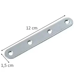 Diall Patte De Fixation-4 Pattes d'assemblage Acier zingué L.120xH.15xEP.2 mm
