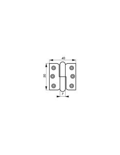 Thirard Charnière D'Ameublement-Paumelle de porte de meuble / porte légère, 50x40mm, acier, droite -