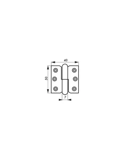 Thirard Paumelle de porte de meuble / porte légère, 50x40mm, acier, gauche -