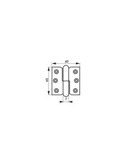 Thirard Paumelle De Porte, Meuble Et Fenêtre-Paumelle de porte de meuble / porte légère, 60x40mm, acier, gauche -