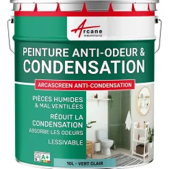 Arcane Industries Peinture anti-condensation, anti odeur pour pièces humides Vert clair - RAL 6027 - 10 L -