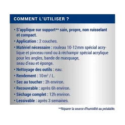Ripolin Peinture anti-humidité intérieur satin blanc 2,5L