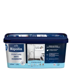 Ripolin Peinture anti-humidité intérieur satin blanc 2,5L