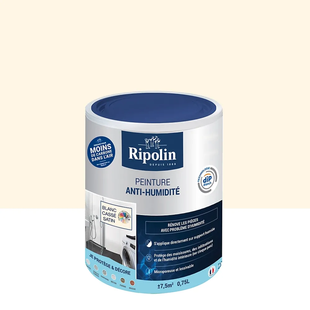 Ripolin Etanchéité Du Mur Intérieur-Peinture anti-humidité intérieur satin blanc cassé 0,75L