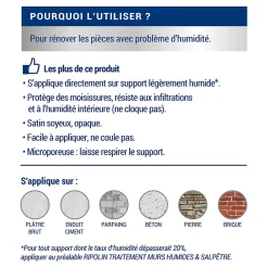 Ripolin Etanchéité Du Mur Intérieur-Peinture anti-humidité intérieur satin blanc cassé 0,75L