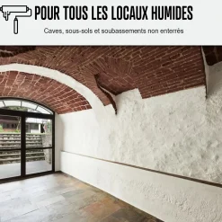 Arcane Industries Etanchéité Du Mur Intérieur-Peinture anti humidité mur humide salle de bain - ARCASCREEN - 2.5 L (jusqu'à 10 m²) -