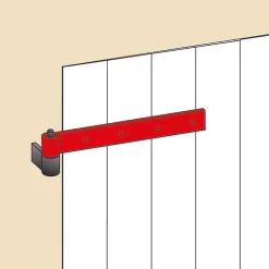 Afbat - Tb Industrie Sas Penture bout carré pour volet Ø16 mm L.80 x l.4 x H.4 cm noir Afbat