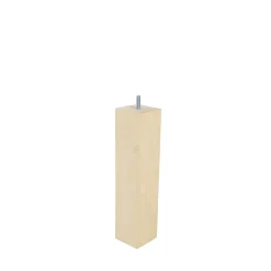 Bar plus Pied De Meuble-Pied de lit carré en hêtre texture bois H. 25 x L. 5,5 cm