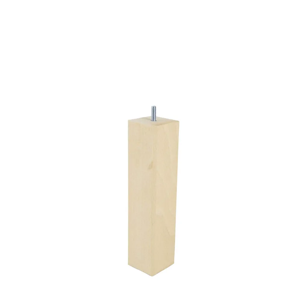 Bar plus Pied De Meuble-Pied de lit carré en hêtre texture bois H. 25 x L. 5,5 cm