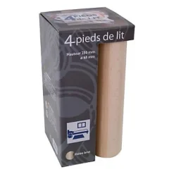 Pied De Meuble-Pied de lit cylindre en hêtre H.25 x ø 6.8 cm, 4 pièces