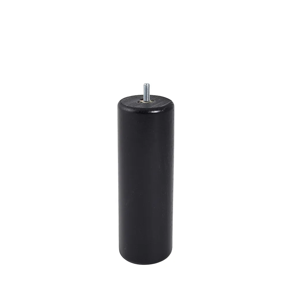 Bar plus Pied de lit cylindrique en hêtre noir H. 20 x Ø6,8 cm