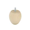 Bar plus Pied de lit ovale en hêtre texture bois H. 7 x L. 7 cm