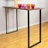 Pied De Meuble-Pied de meuble cadre en acier noir Cime H. 85 cm