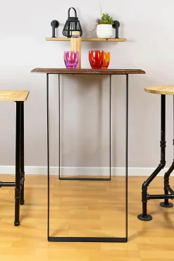 Pied De Meuble-Pied de meuble cadre en acier noir Cime H. 85 cm