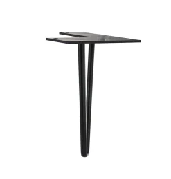 Pied de meuble en triangle en acier noir Cime H. 16 cm