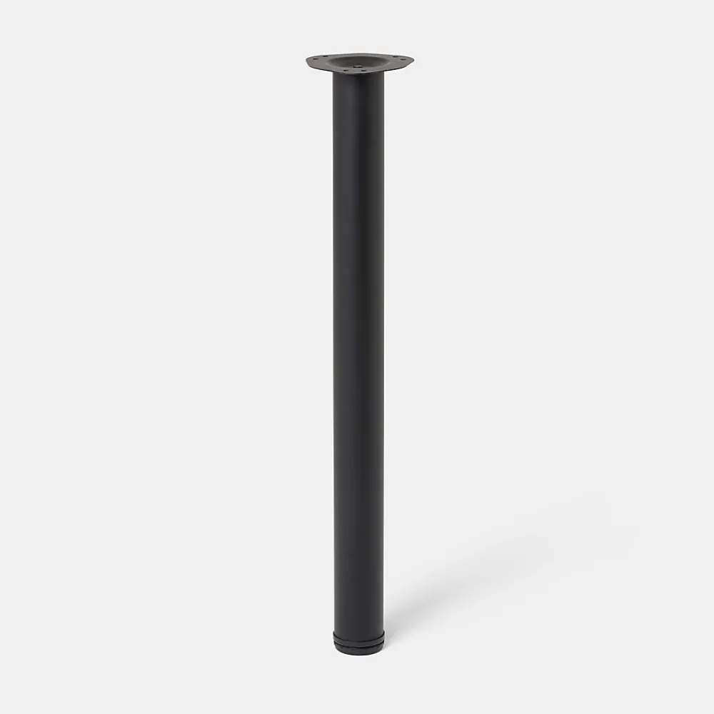 GoodHome Pied De Meuble-Pied de plan de travail Nantua H. 87.5 cm / 90 cm x ø 6 cm noir, 1 pièce