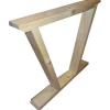 Pied De Meuble-Pied de table bois brut L.79 x 7 H.4 cm