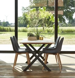 Mottez Pied de table modèle X H. 71 cm métal noir