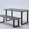 Mottez Pied de table rectangle H. 71 x l. 59 cm métal noir