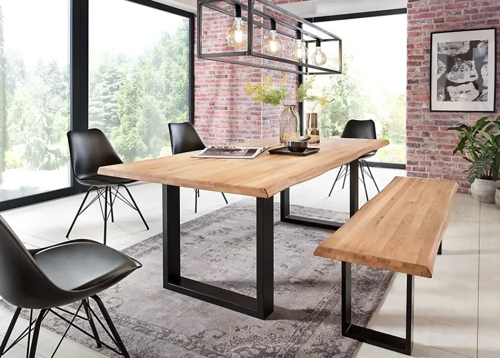 Mottez Pied de table rectangle H. 71 x l. 59 cm métal noir