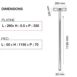 Renz Pied De Boîte Aux Lettres-Pied elliptique Aluminium brut