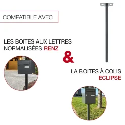 Renz Pied De Boîte Aux Lettres-Pied elliptique Gris anthracite mat RAL 7016M
