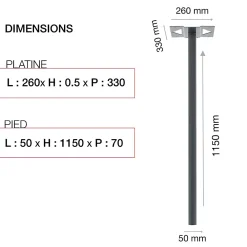 Renz Pied De Boîte Aux Lettres-Pied elliptique Gris anthracite mat RAL 7016M