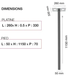 Renz Pied elliptique Gris RAL 7037 M